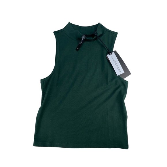 Silver Jeans Co. Dark Green Mock Neck Sleeveless Tank Top Size S NWT - Picture 1 of 7